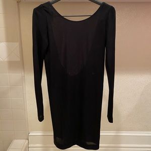 Zara ruched low back black dress